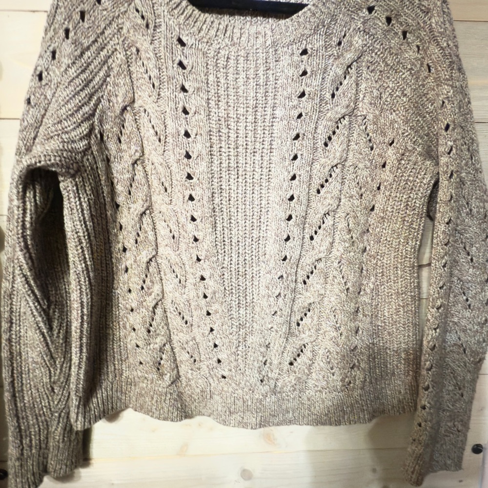 Cozy Beige Cable Knit Sweater
